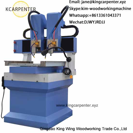 mini cnc router for marble stone with double engraving heads KC4040-2H - Image 3
