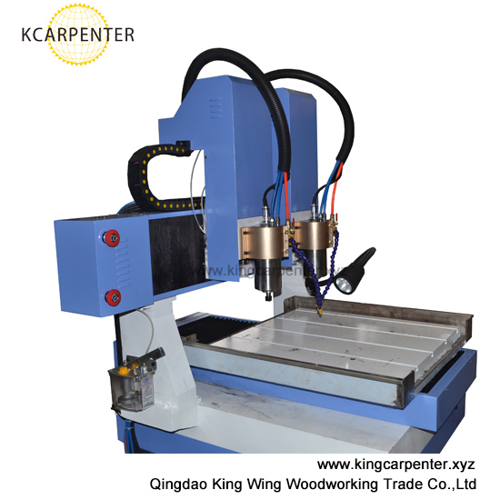 mini cnc router for marble stone with double engraving heads KC4040-2H - Image 2