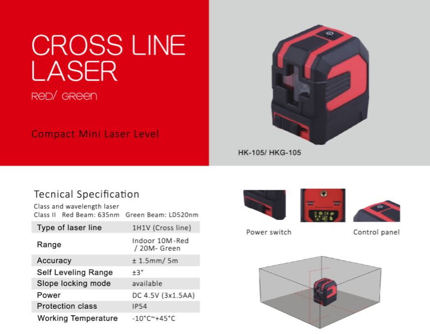 Compact Cross Line Laser Level