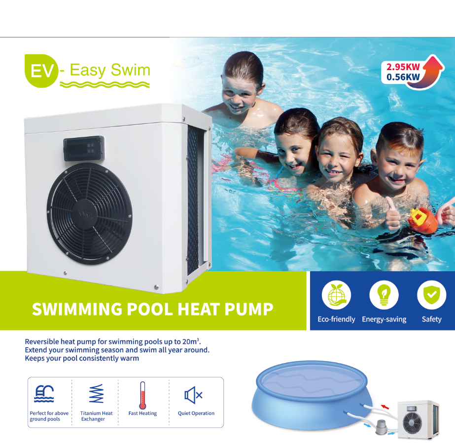 Reversible heat pump for pools up to 20m3