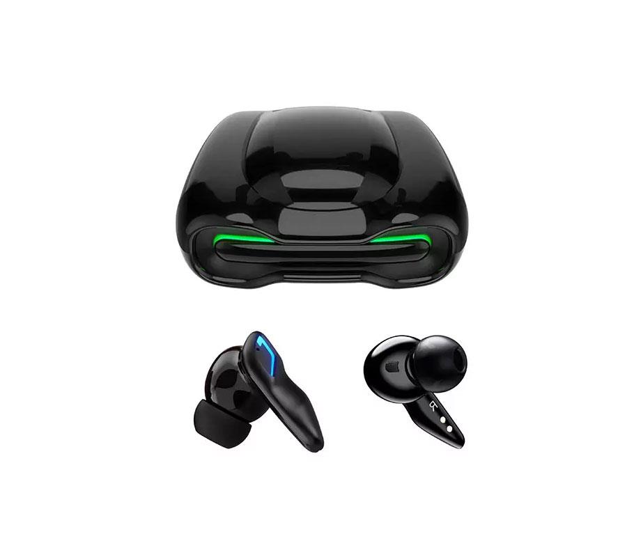 User wearing wireless earphones