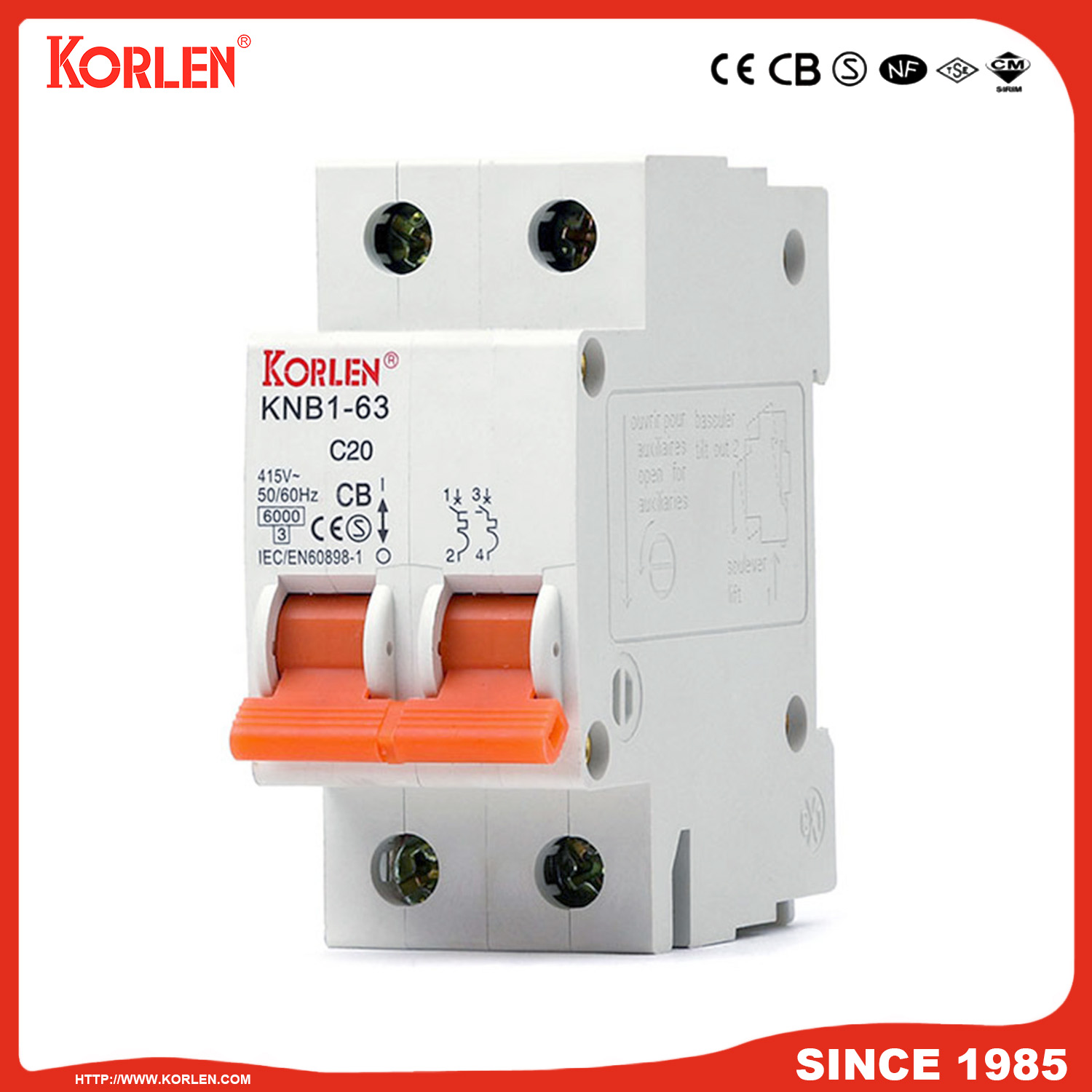 Miniature Circuit Breaker 2p MCB Dz47 Type 6A-63A with Double Wiring - Image 3