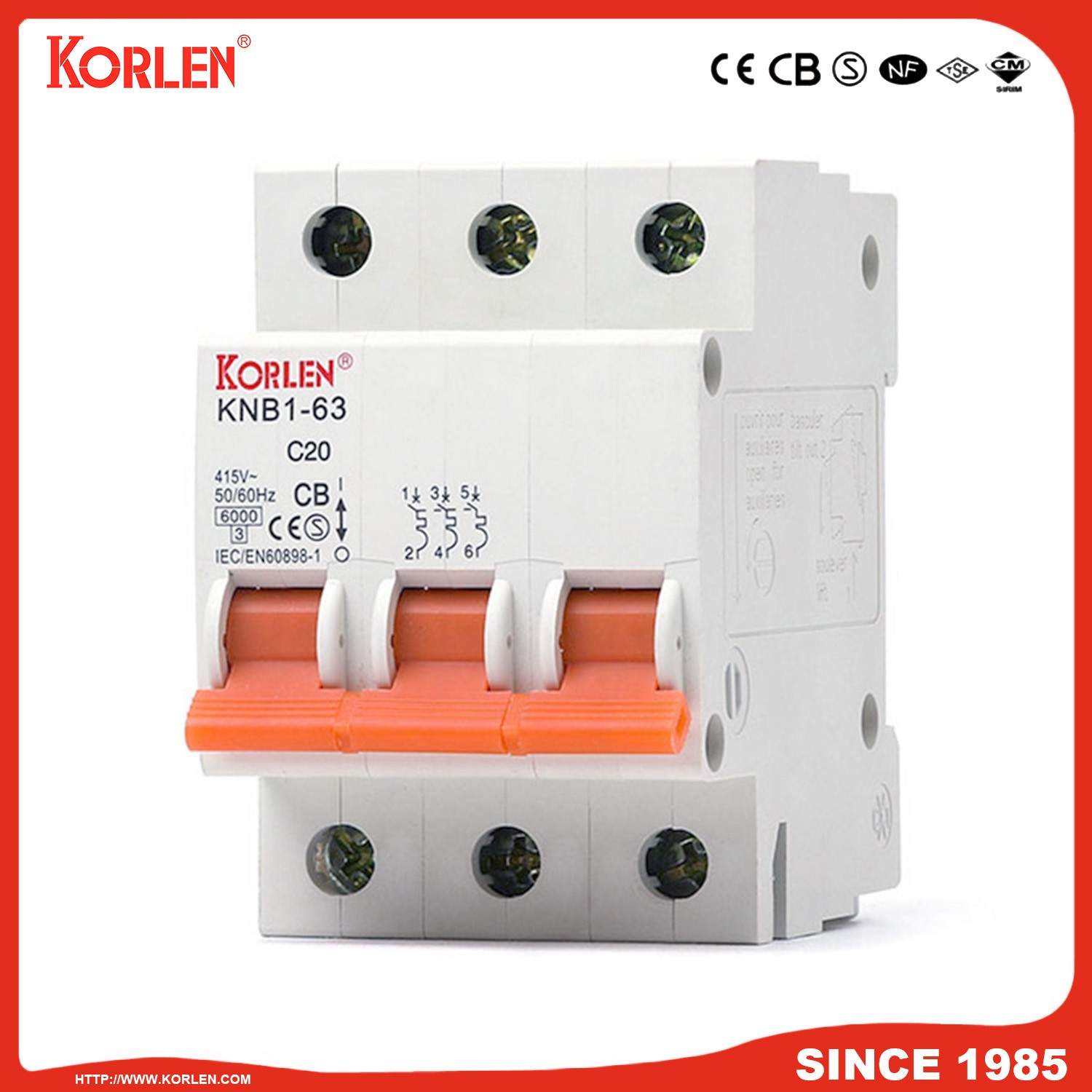 Miniature Circuit Breaker 3p MCB Dz47 Type 6A-63A with Double Wiring - Image 2