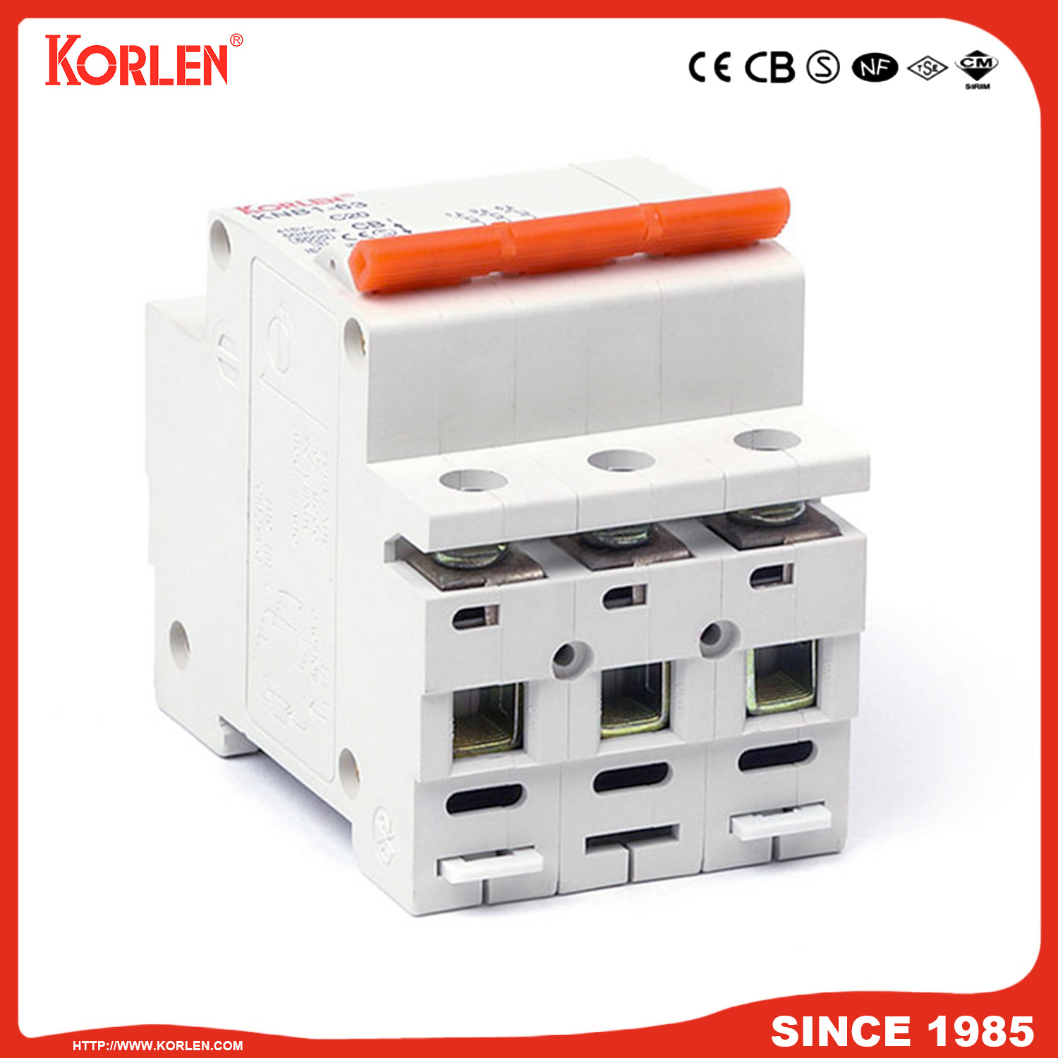 Three-Pole Miniature Circuit Breaker with Double Wiring