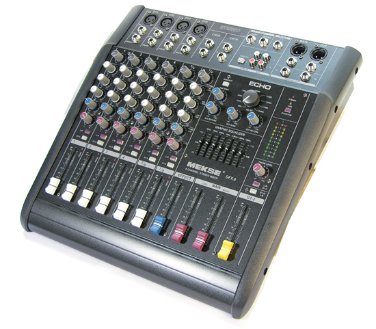 8-Channel Stereo Audio Mixer with Effects