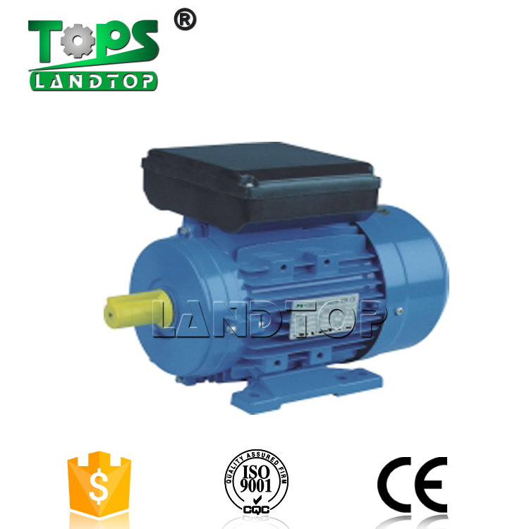 Side profile of the single-phase aluminum motor showing construction details