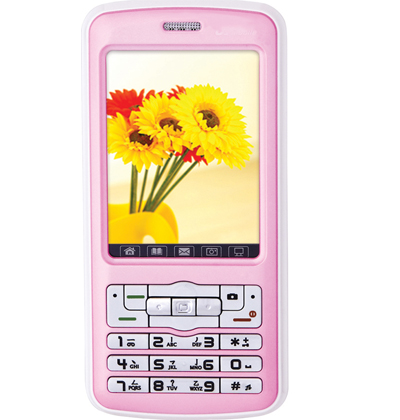 Pink Feature Phone with QWERTY Keypad