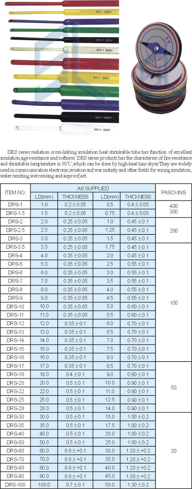Radiation Cross-Linking Insulation Heat Shrinkable Tube