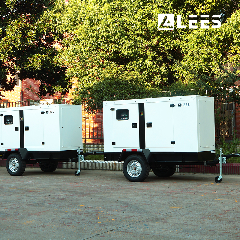 Mobile trailer diesel generator set easy move with four wheels - Image 2