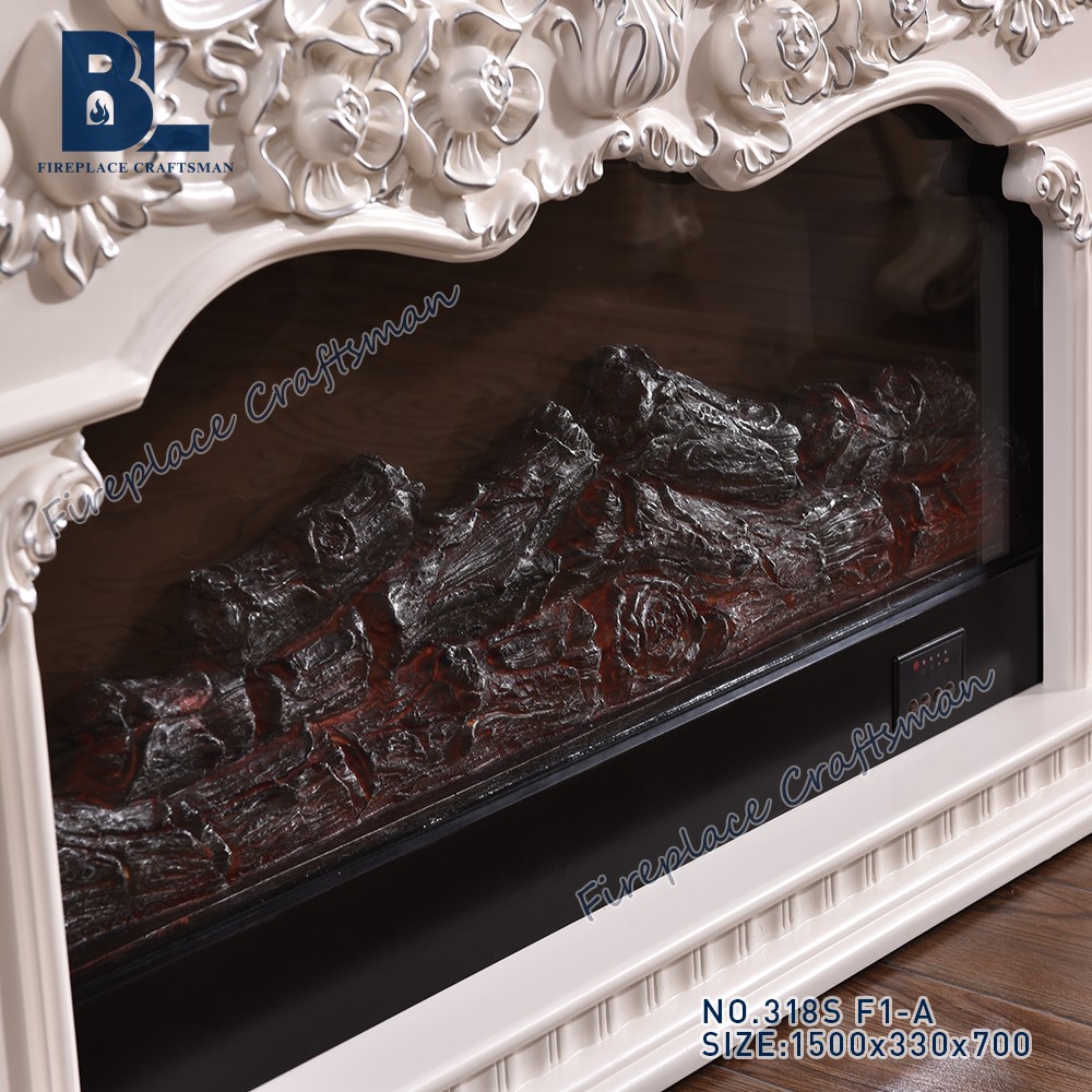 Modern best indoor freestanding flame effect white electric fireplace with mantel - Image 2