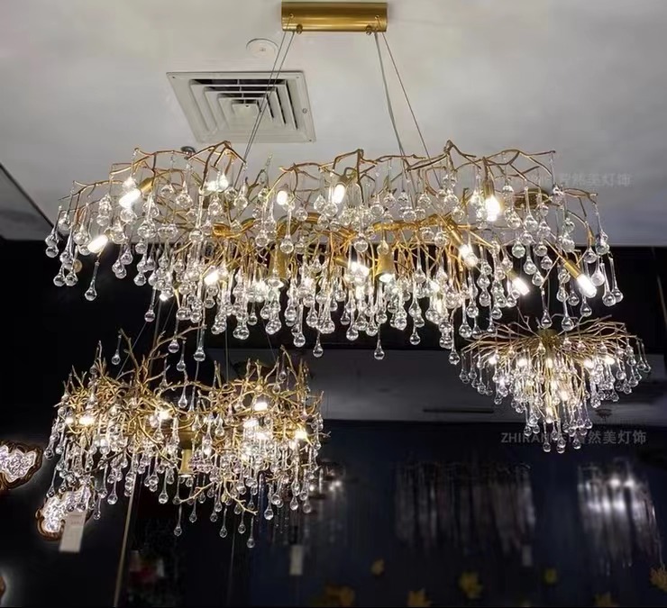 Modern Crystal Gold Chandelier Lighting - Image 2