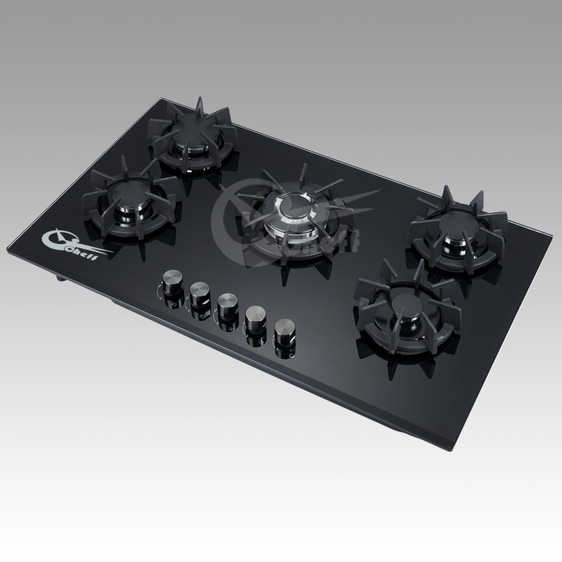 Modern Design 5 Burner Inbuilt Gas Stove Gas Hob Tempered Glass Gas Cooktops - Image 2