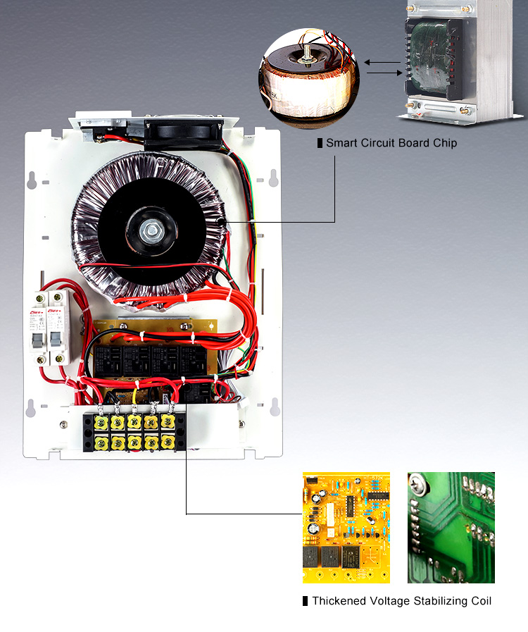 Internal components including toroidal transformer and circuit board
