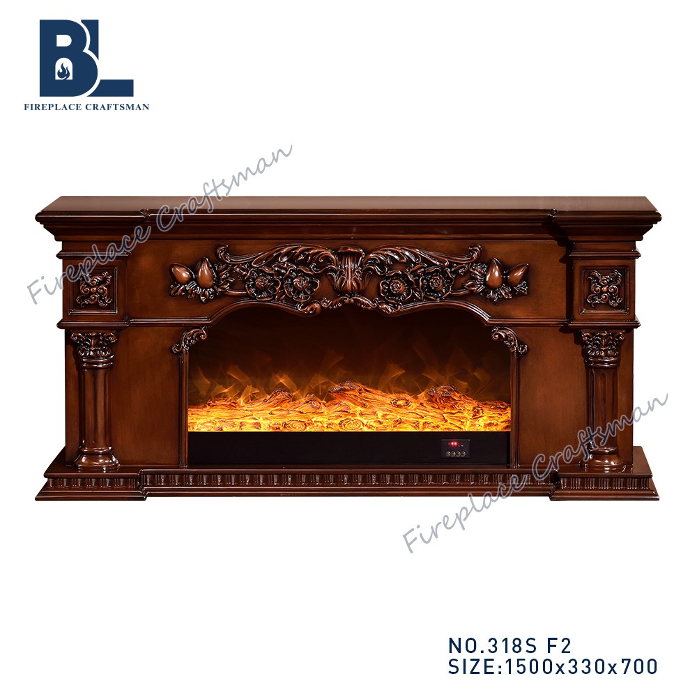 Modern indoor large contemporary freestanding electric fires place log effect stove corner - Image 2