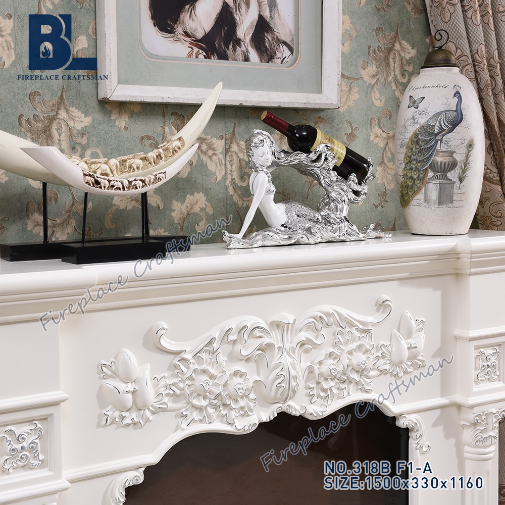 Modern small corner unit electric fireplace mantel ideas with wood burning - Image 3