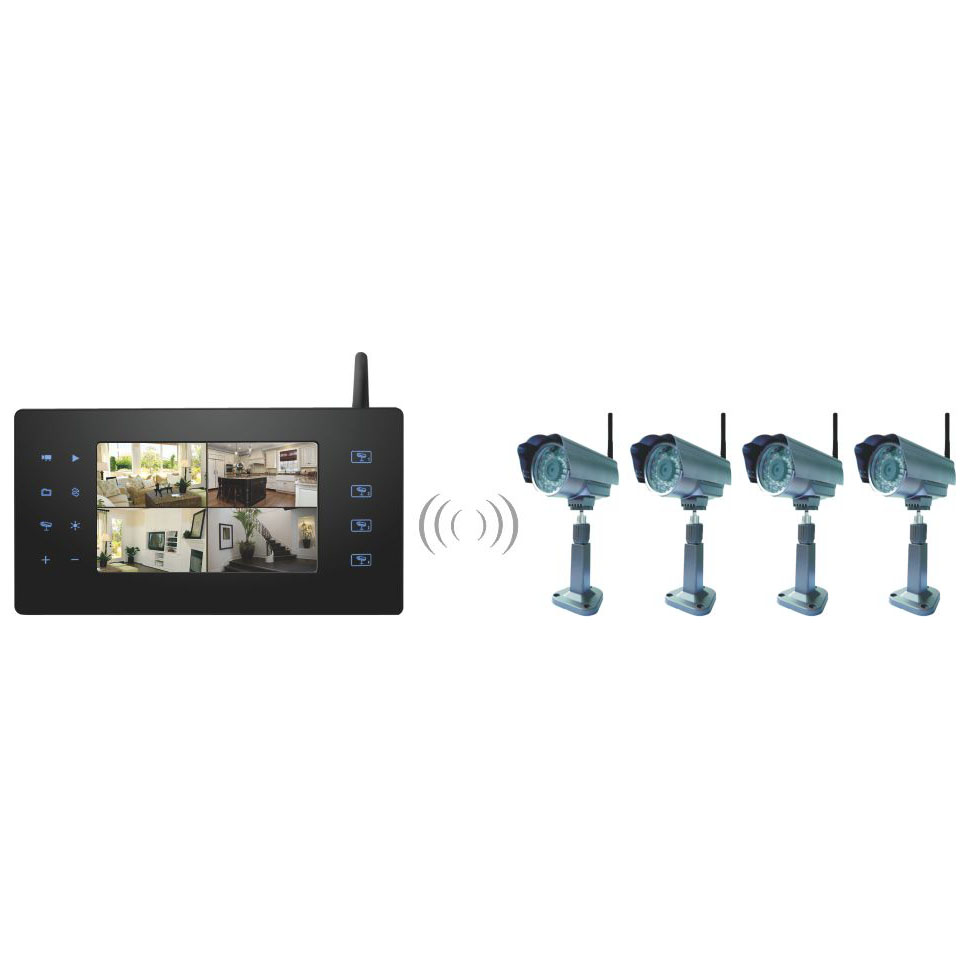 Wireless Security Camera System with Monitor