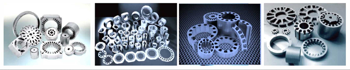 Precision-stamped motor core laminations produced by the press