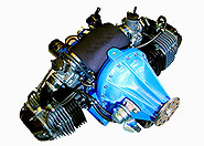 Horizontally Opposed Cylinder Engine with Transmission