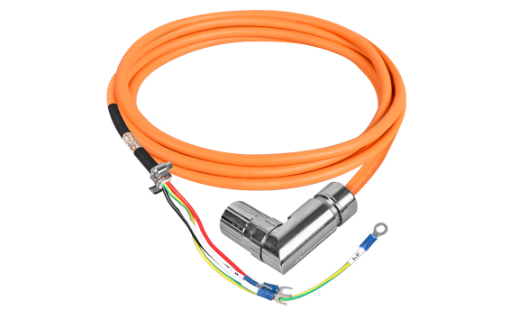 Motor Power Cable Assembly with Right-Angle Connector