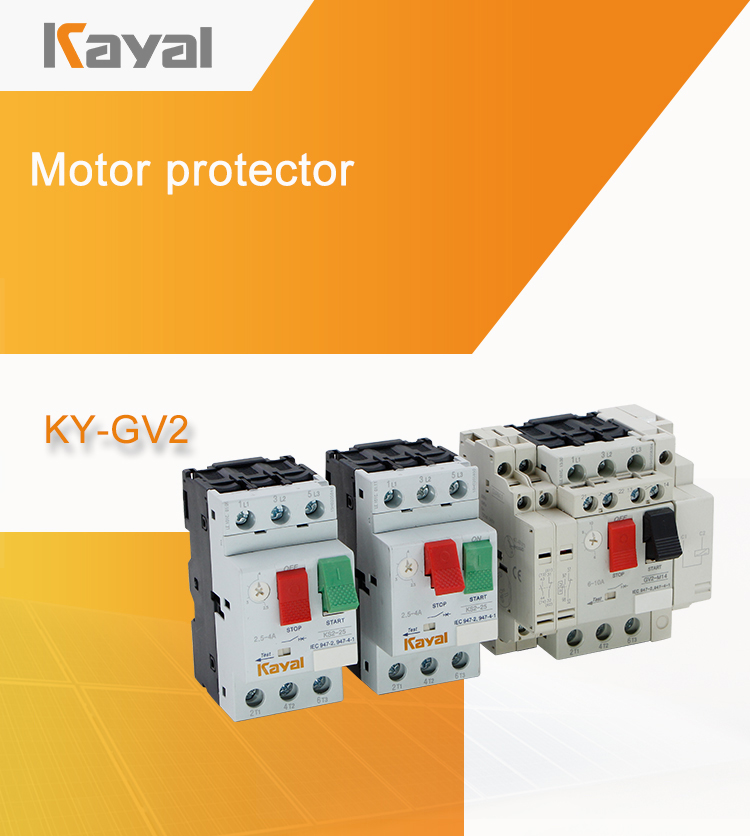 Front view of GV2 series motor protection circuit breaker