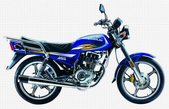 Blue Commuter Motorcycle with Luggage Rack