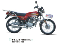 Red and Silver Step-Through Motorcycle
