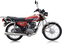 Red and Silver Four-Stroke Motorcycle