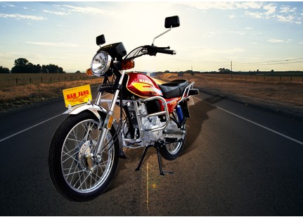 Red and Chrome Vintage Motorcycle