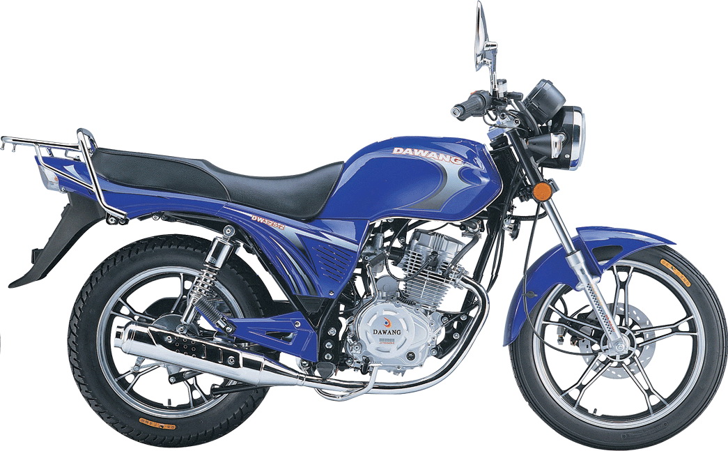 Blue Street Motorcycle with Single-Cylinder Engine