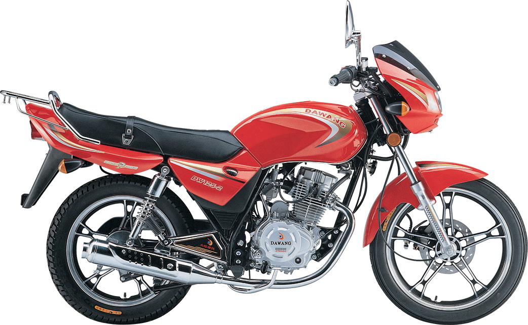 Red Urban Motorcycle with Single-Cylinder Engine