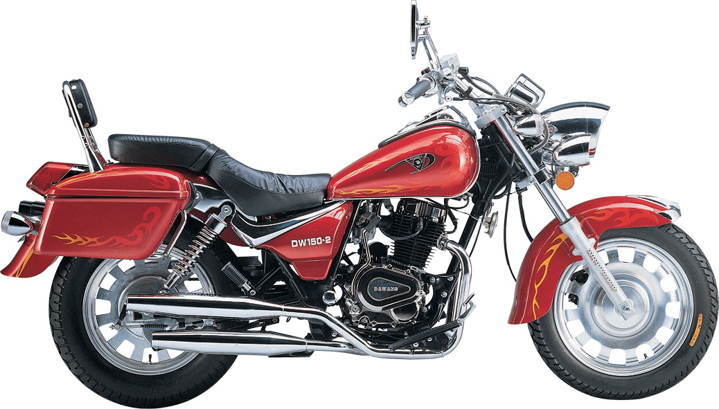 Cruiser Motorcycle with Flame Graphics