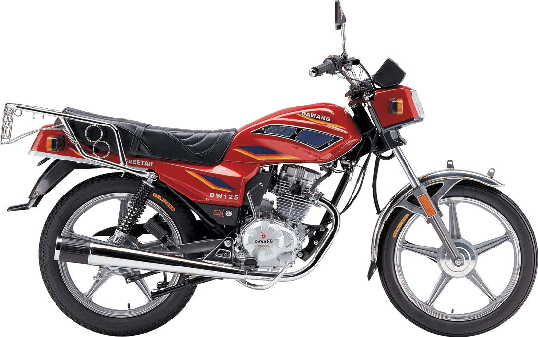Red Street Motorcycle with Luggage Rack