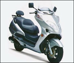 Silver Maxi Scooter with Backrest and Storage