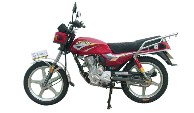 Red Street Motorcycle with Single-Cylinder Engine