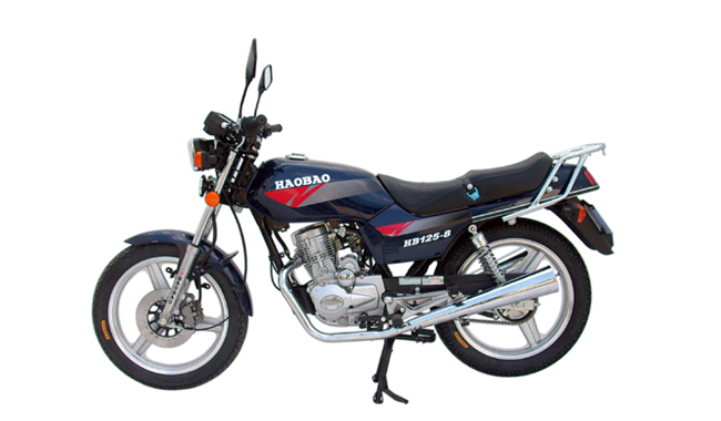 Step-Through Motorcycle with Chrome Rack