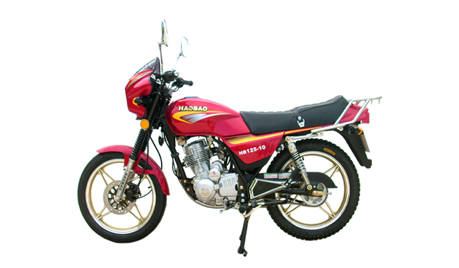 Red Step-Through Street Motorcycle for Urban Commuting