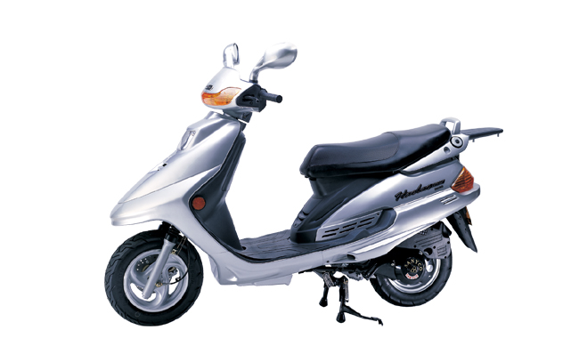Step-Through Motorcycle with Luggage Rack