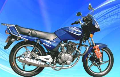 Blue Commuter Motorcycle with Luggage Rack