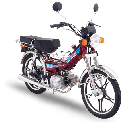 Step-Through Frame Motorcycle with Basket and Rack