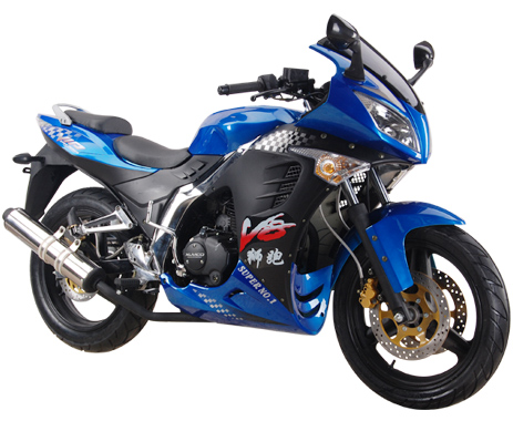 Blue Sport Motorcycle with Fairing