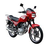Red Street Motorcycle with Chrome Exhaust