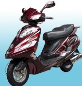 Burgundy Step-Through Scooter Motorcycle