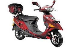 Red Scooter Motorcycle with Rear Storage