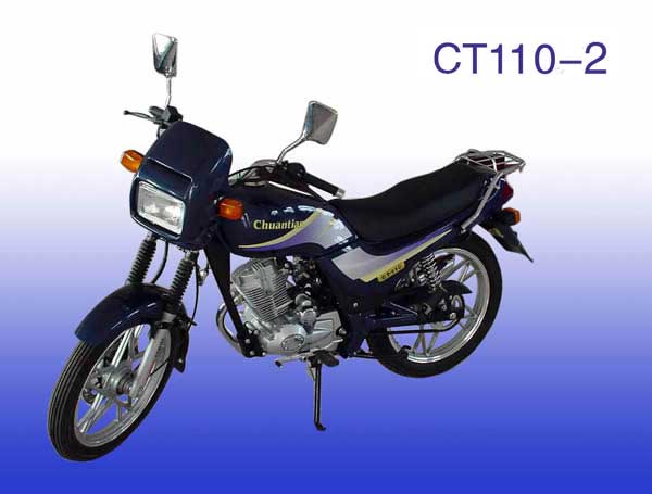 Blue and Silver Commuter Motorcycle