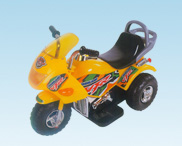 Yellow Three-Wheeled Electric Motorcycle for Children