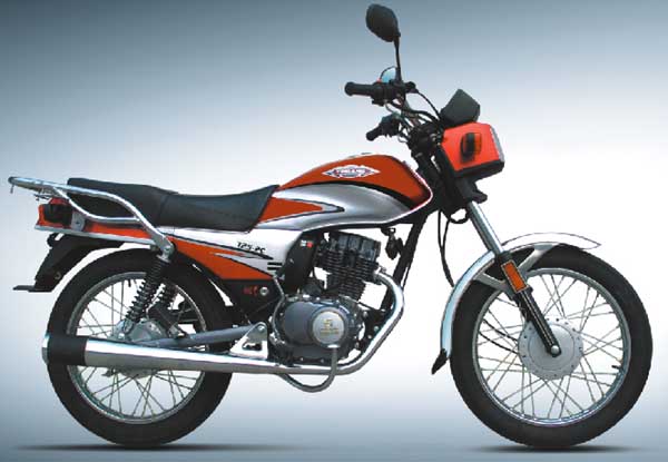 Orange and Silver Single-Cylinder Motorcycle