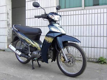 Blue Step-Through Motorcycle with Disc Brake