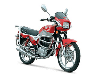 Red and Silver Step-Through Motorcycle