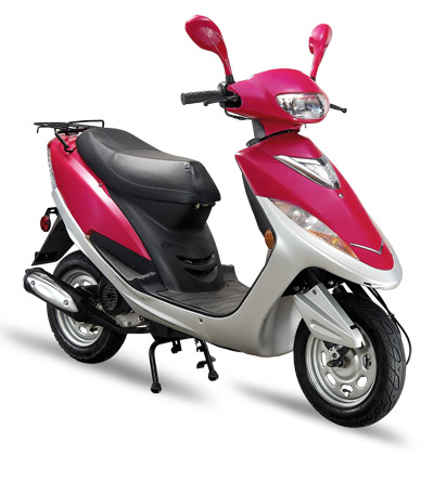 Pink and Silver Step-Through Scooter