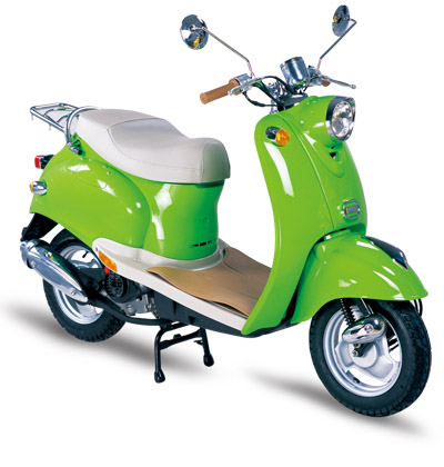 Lime Green Retro Gas Scooter